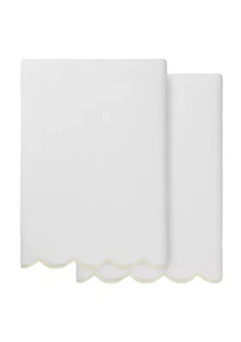 ADORNIA Scallop 2PC Bath Towel Set