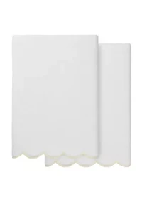 ADORNIA Scallop 2PC Bath Towel Set