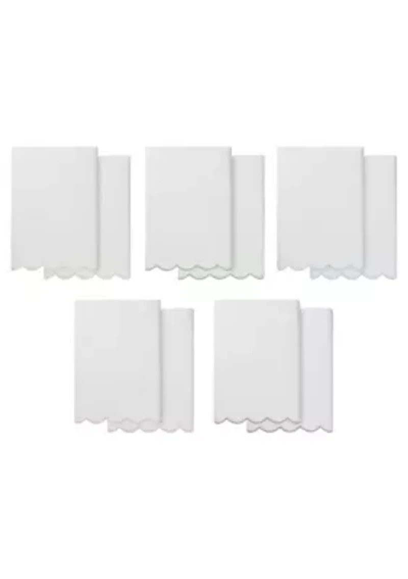 ADORNIA Scallop 2PC Bath Towel Set