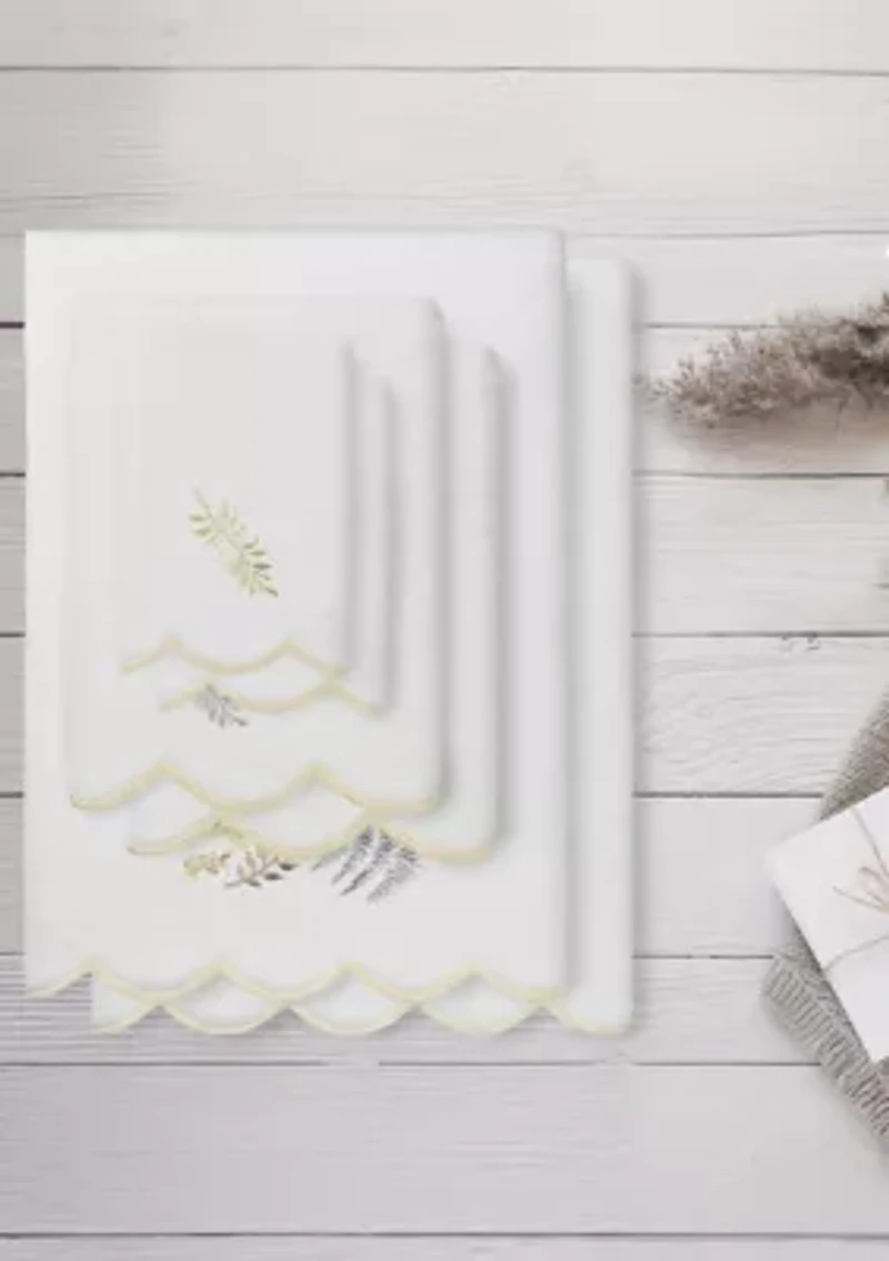 FERN TOSS Scallop 6PC Embellished Towel Set