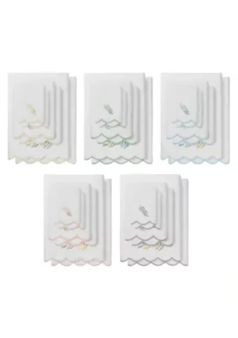 FERN TOSS Scallop 6PC Embellished Towel Set