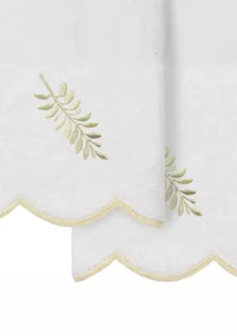 FERN TOSS Scallop 2PC Embellished Fingertip Towel Set