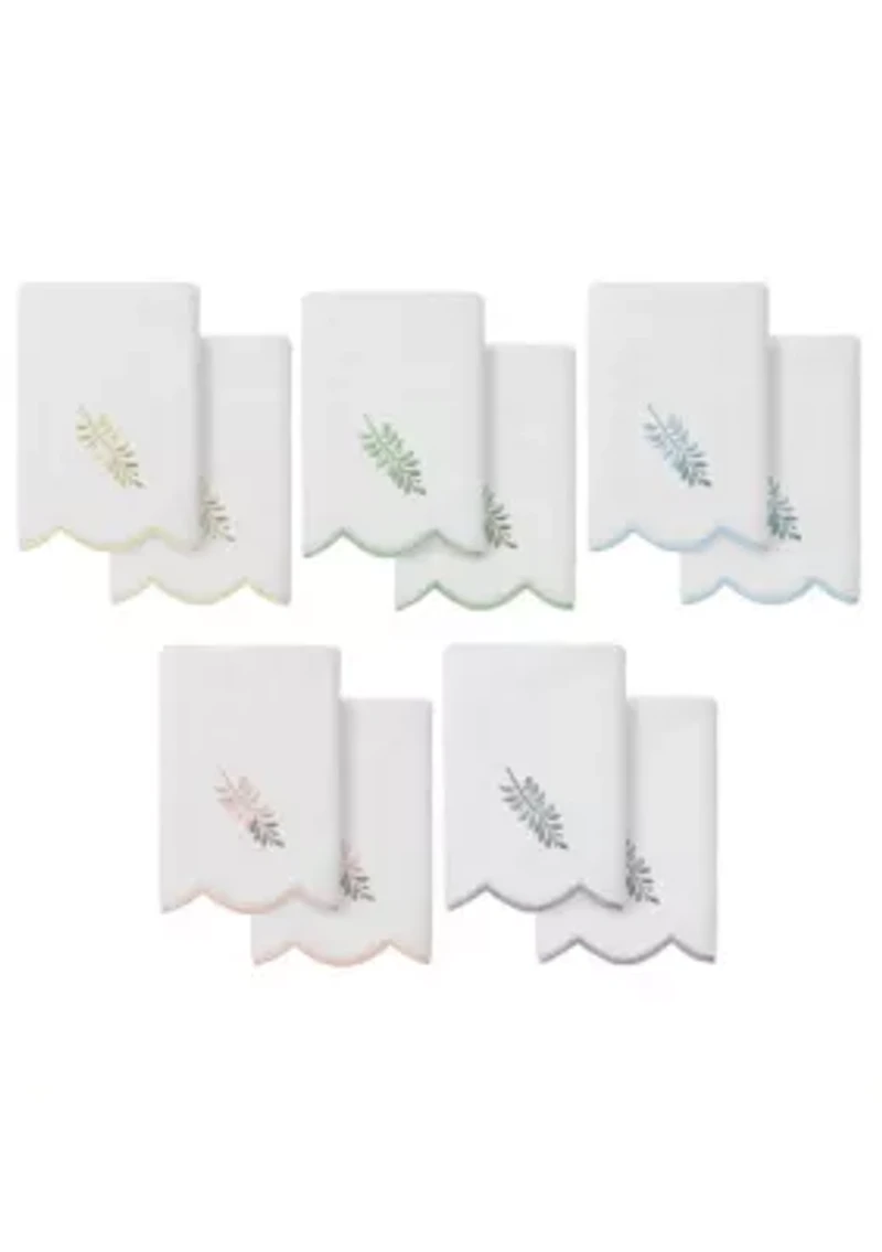 FERN TOSS Scallop 2PC Embellished Fingertip Towel Set