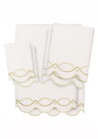 DIAMOND CHAIN Scallop 6PC Embellished Towel Set