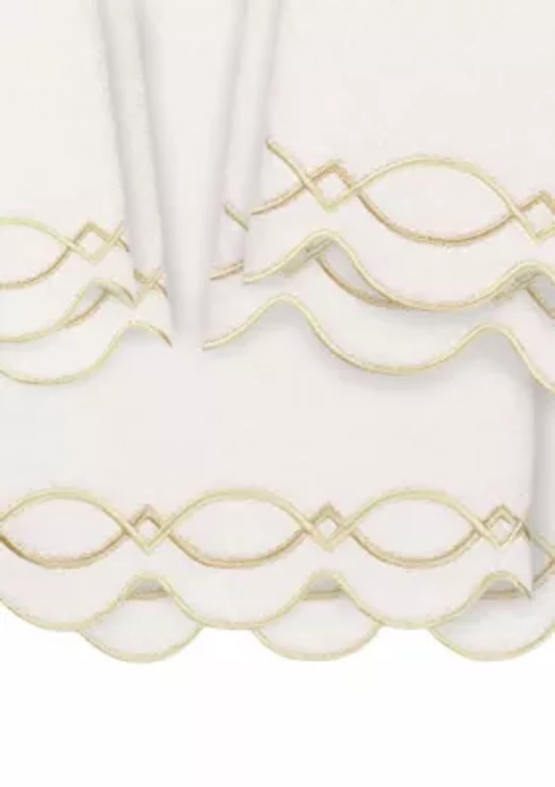 DIAMOND CHAIN Scallop 6PC Embellished Towel Set