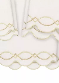 DIAMOND CHAIN Scallop 6PC Embellished Towel Set