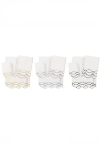 DIAMOND CHAIN Scallop 6PC Embellished Towel Set