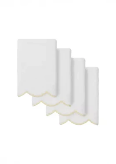 ADORNIA Scallop 4PC Fingertip Towel Set