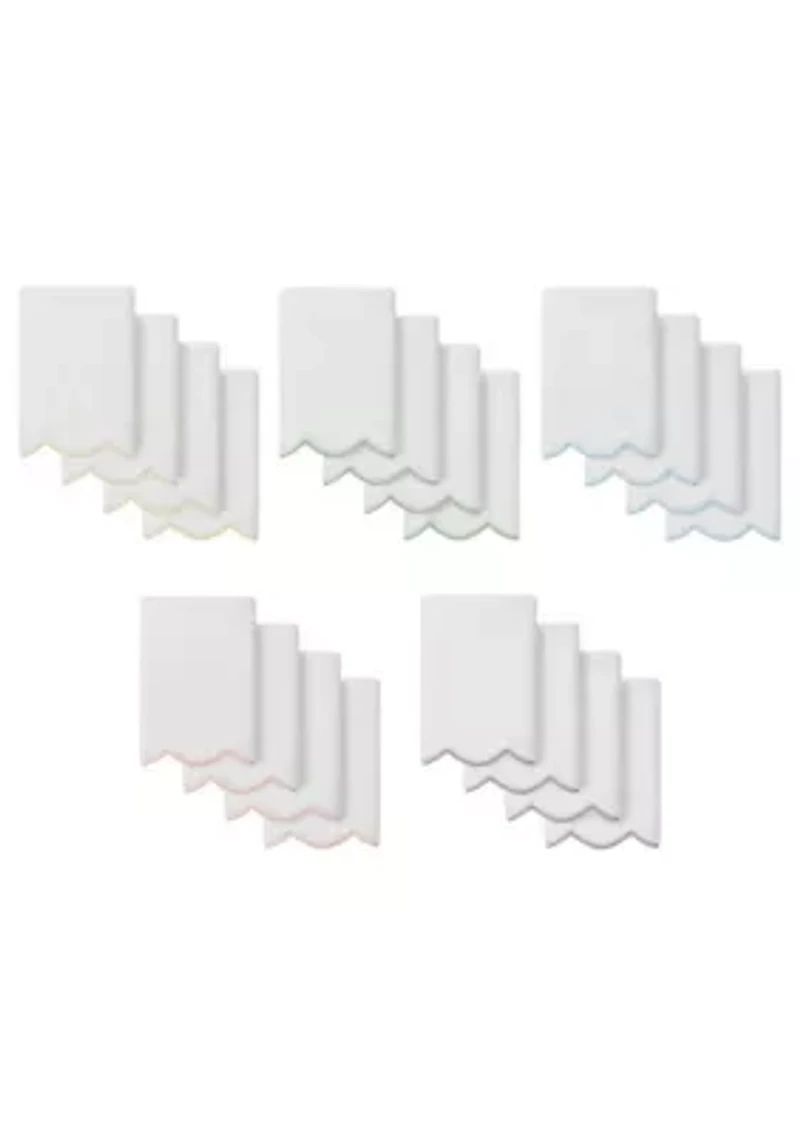 ADORNIA Scallop 4PC Fingertip Towel Set