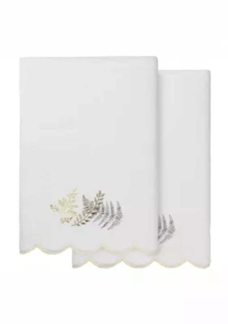 FERN TOSS Scallop 2PC Embellished Bath Towel Set