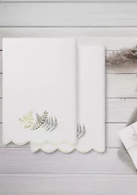 FERN TOSS Scallop 2PC Embellished Bath Towel Set