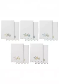 FERN TOSS Scallop 2PC Embellished Bath Towel Set