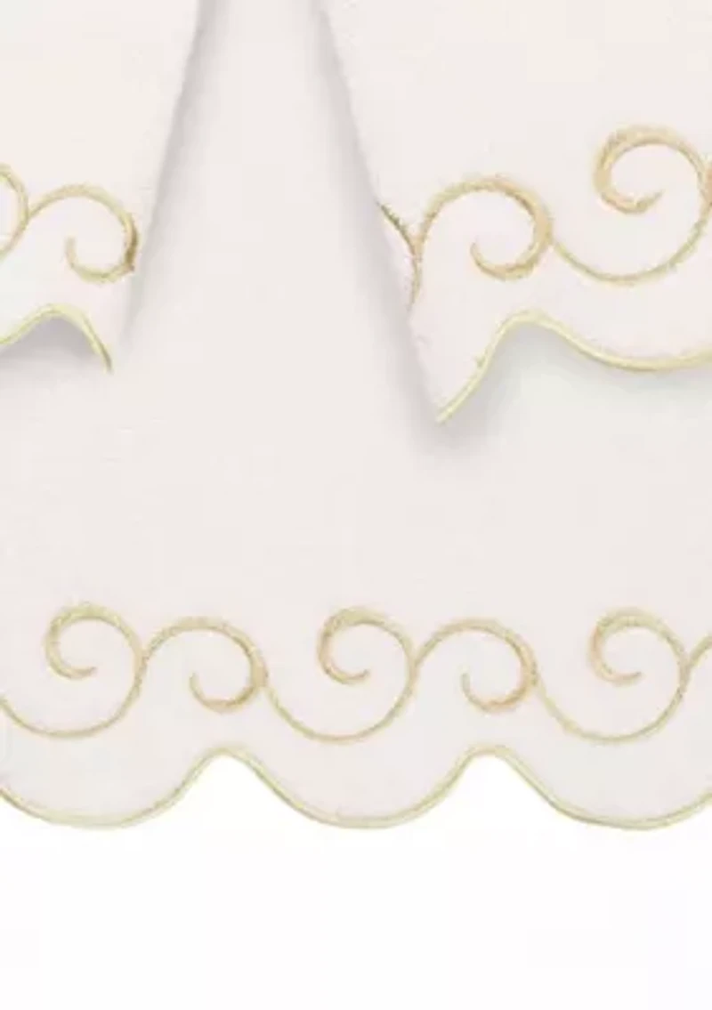 SIMPLICITY Scallop 3PC Embellished Towel Set