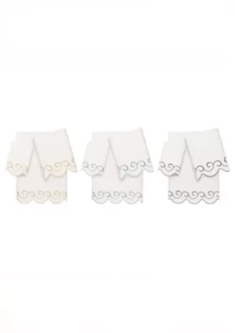 SIMPLICITY Scallop 3PC Embellished Towel Set
