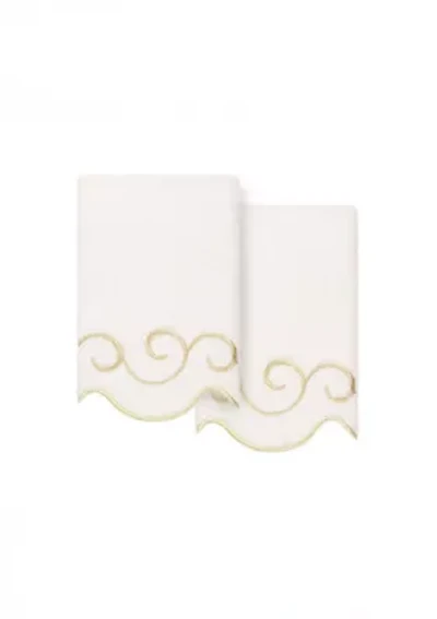 SIMPLICITY Scallop 2PC Embellished Fingertip Towel Set