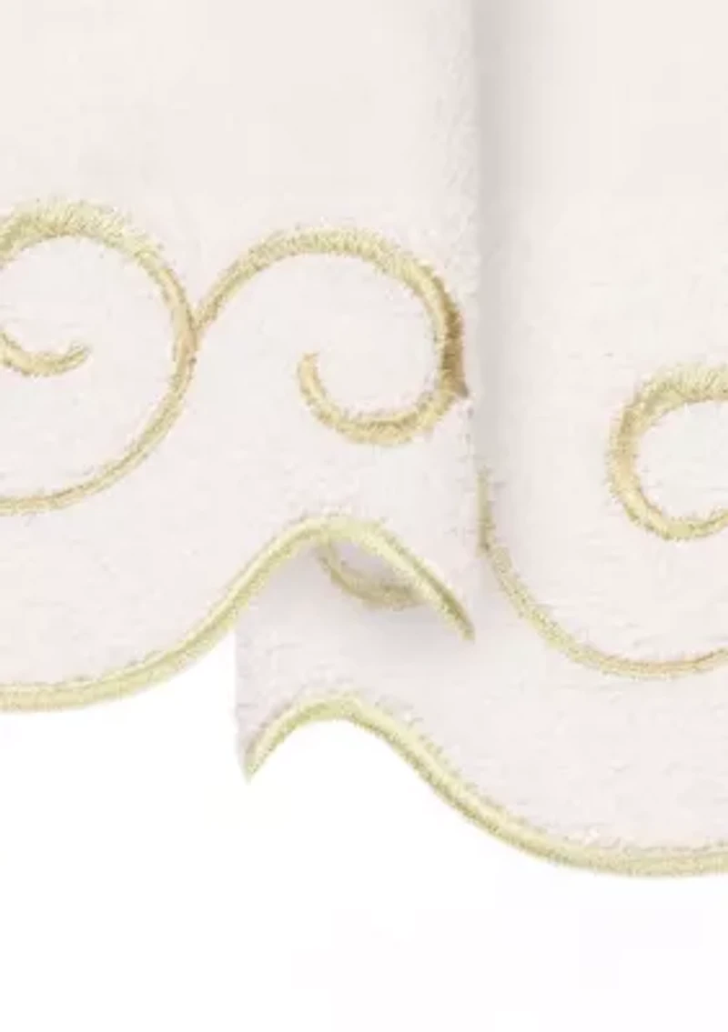 SIMPLICITY Scallop 2PC Embellished Fingertip Towel Set
