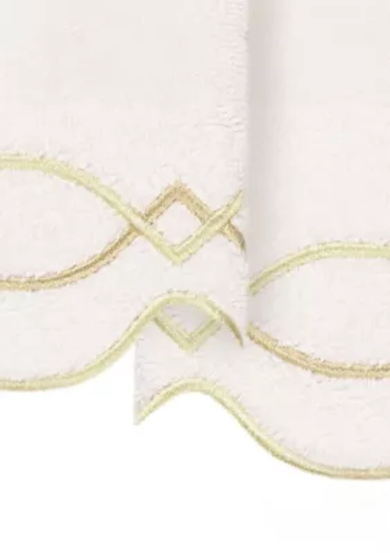 DIAMOND CHAIN Scallop 2PC Embellished Fingertip Towel Set