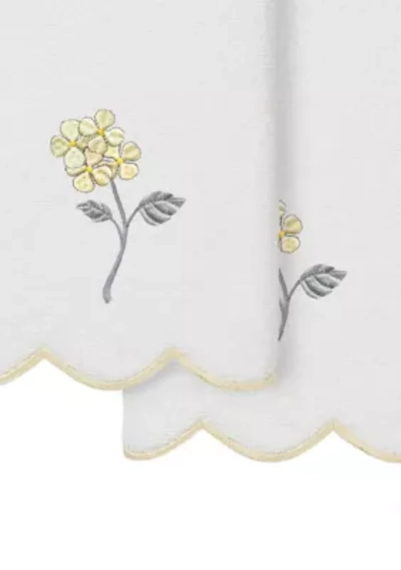 HYDEA Scallop 2PC Embellished Hand Towel Set