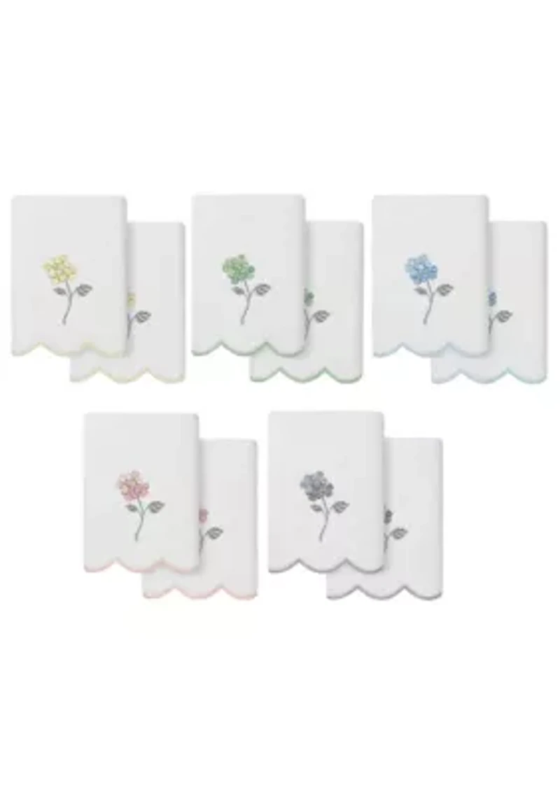 HYDEA Scallop 2PC Embellished Hand Towel Set