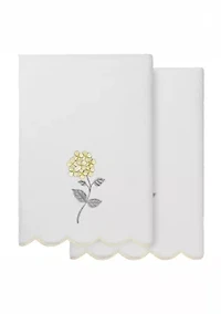 HYDEA Scallop 2PC Embellished Bath Towel Set