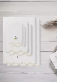 HYDEA Scallop 6PC Embellished Towel Set