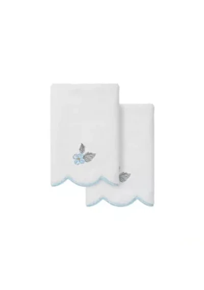 HYDEA Scallop 2PC Embellished Fingertip Towel Set