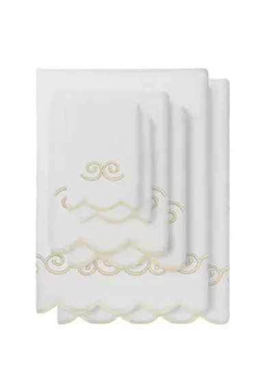 Symmetra Scallop 6PC Embellished Towel Set