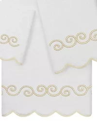 Symmetra Scallop 6PC Embellished Towel Set