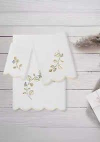 Wild Branch Scallop 3PC Embellished Towel Set