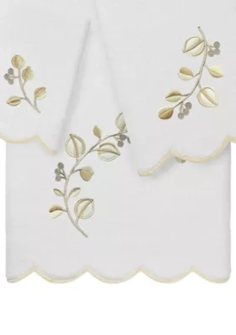 Wild Branch Scallop 3PC Embellished Towel Set