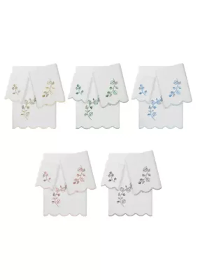 Wild Branch Scallop 3PC Embellished Towel Set