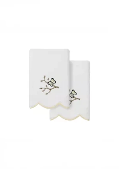 Teresa Scallop 2PC Embellished Fingertip Towel Set