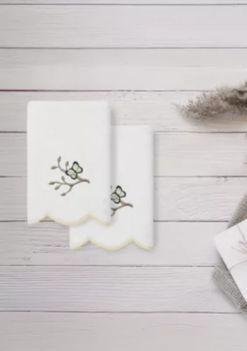Teresa Scallop 2PC Embellished Fingertip Towel Set