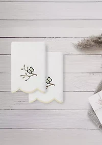 Teresa Scallop 2PC Embellished Fingertip Towel Set