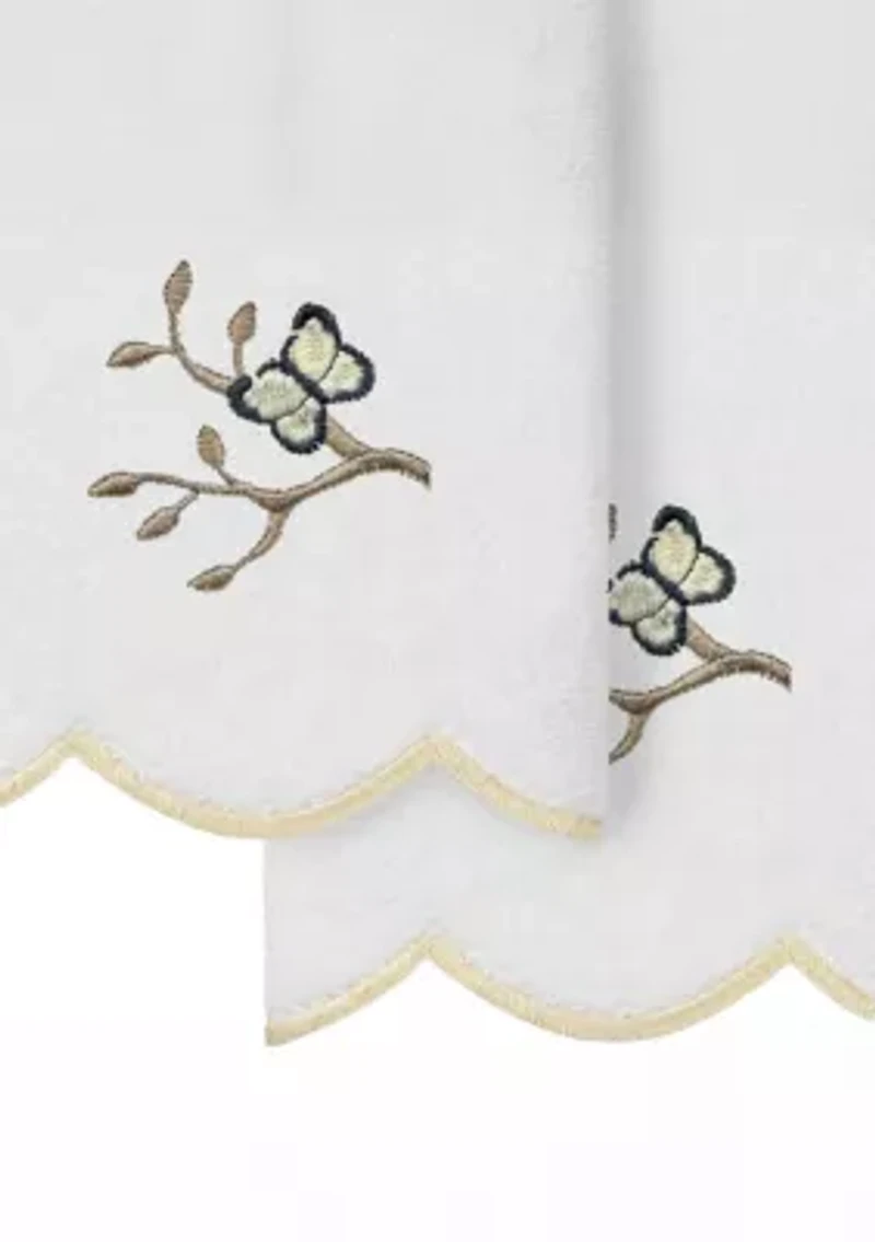 Teresa Scallop 2PC Embellished Fingertip Towel Set