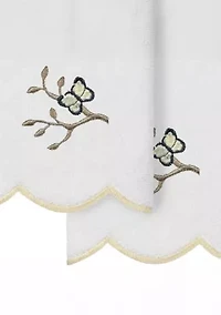 Teresa Scallop 2PC Embellished Fingertip Towel Set