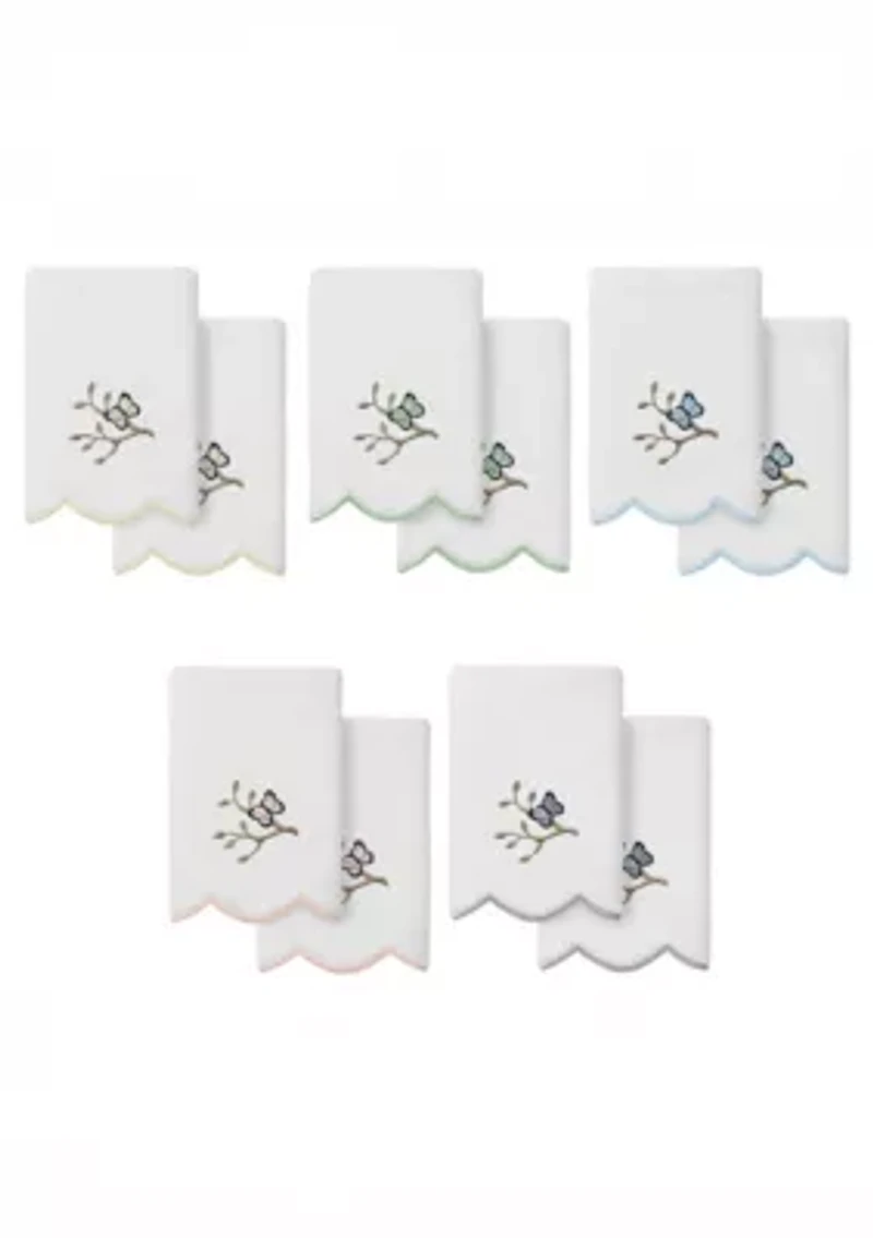 Teresa Scallop 2PC Embellished Fingertip Towel Set