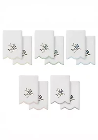 Teresa Scallop 2PC Embellished Fingertip Towel Set