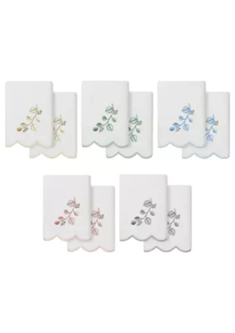 Wild Branch Scallop 2PC Embellished Hand Towel Set