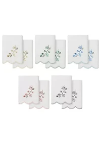 Wild Branch Scallop 2PC Embellished Hand Towel Set