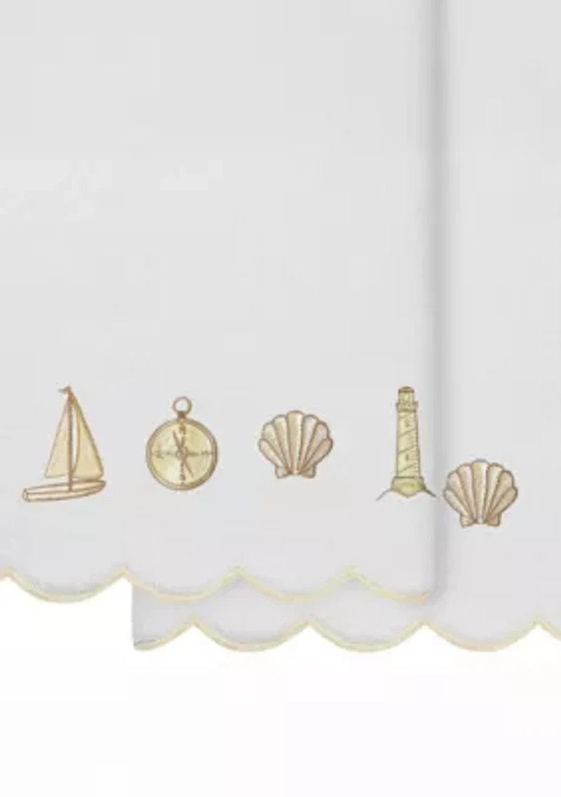 Sea Joy Scallop 2PC Embellished Bath Towel Set