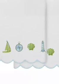 Sea Joy Scallop 2PC Embellished Bath Towel Set