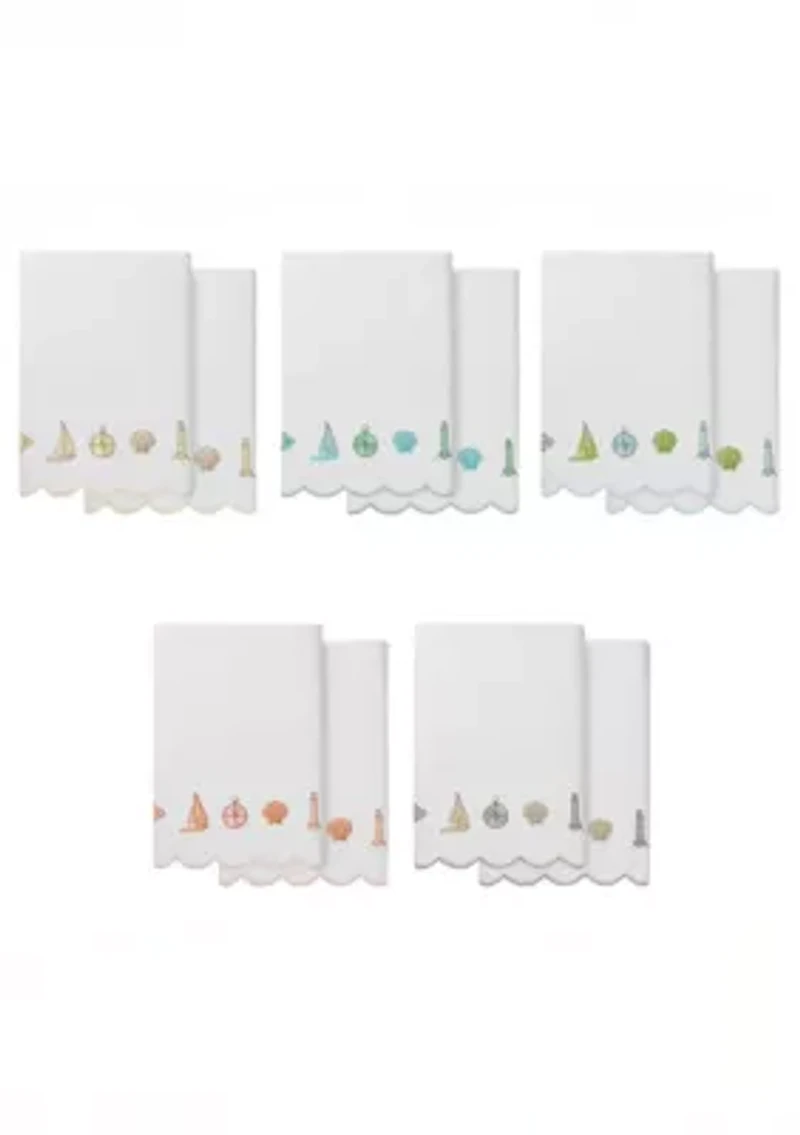 Sea Joy Scallop 2PC Embellished Bath Towel Set