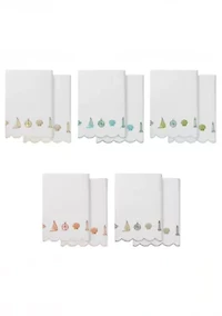 Sea Joy Scallop 2PC Embellished Bath Towel Set