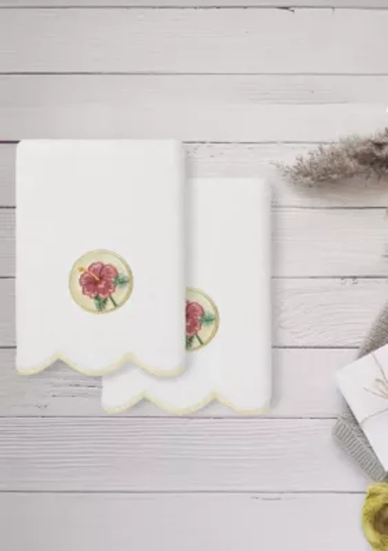 Maui Scallop 2PC Embellished Hand Towel Set