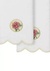 Maui Scallop 2PC Embellished Hand Towel Set