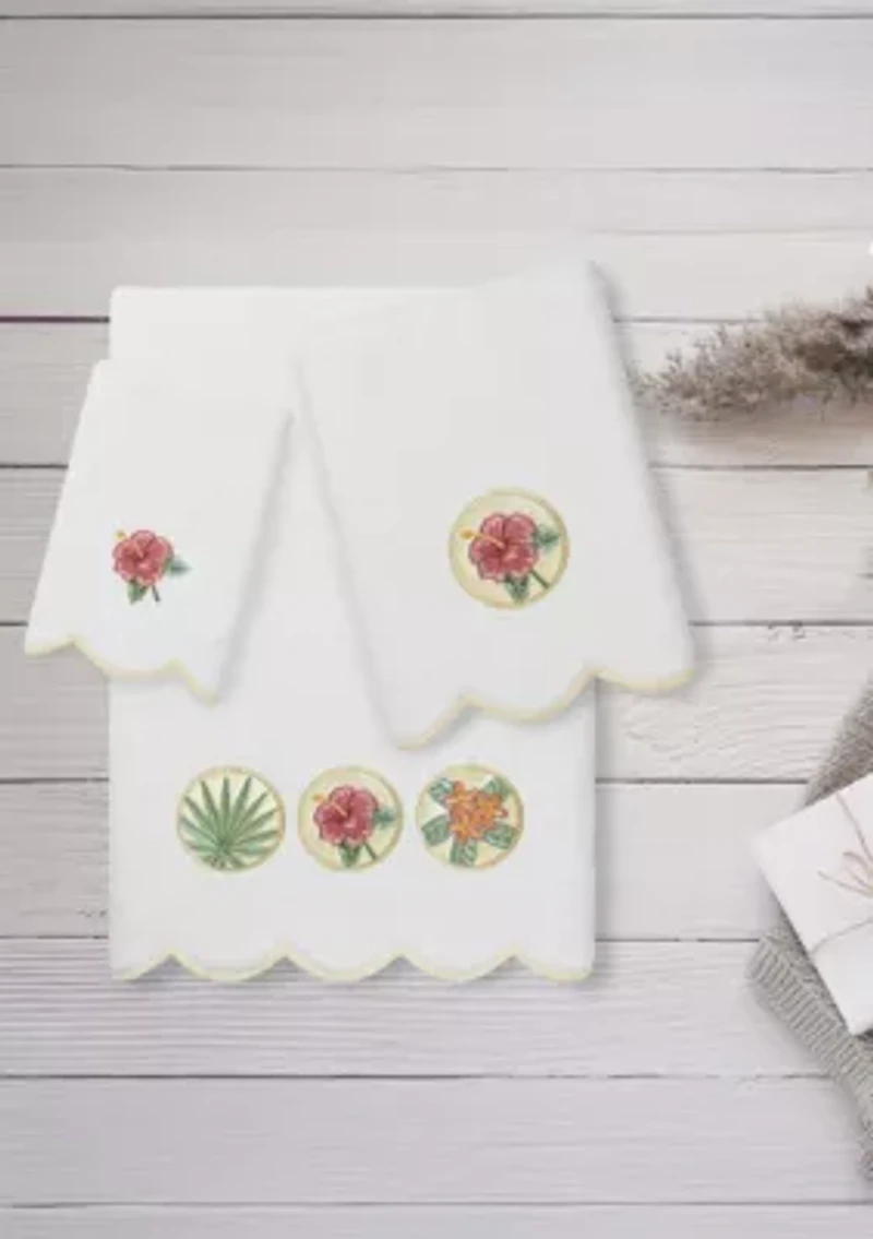 Maui Scallop 3PC Embellished Towel Set