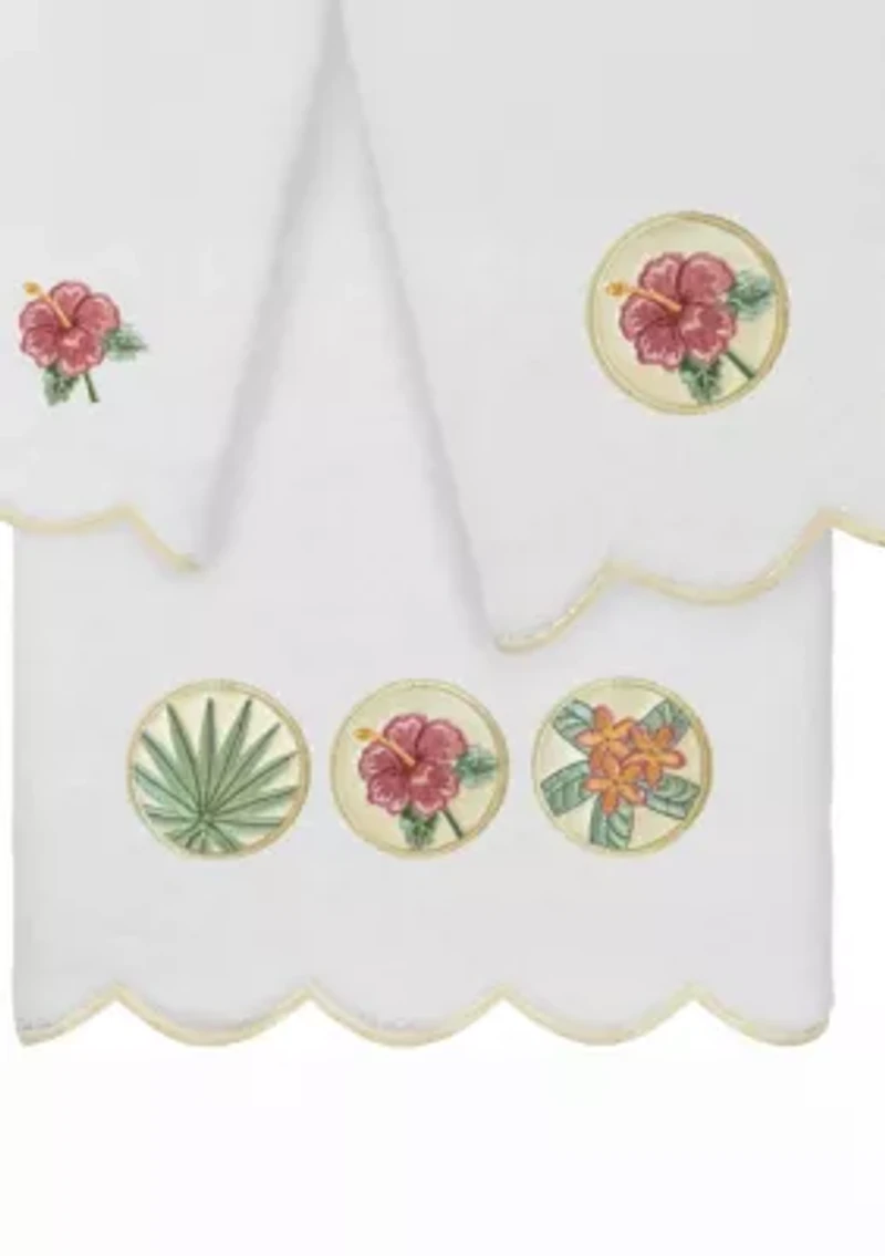 Maui Scallop 3PC Embellished Towel Set