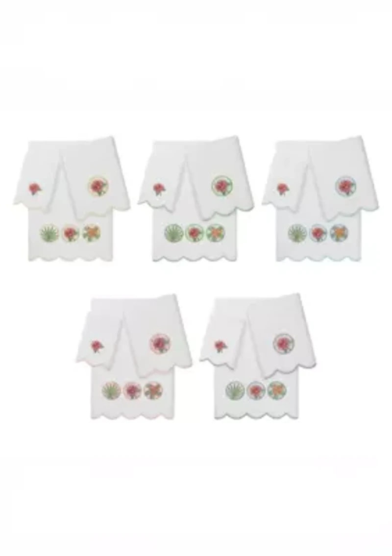 Maui Scallop 3PC Embellished Towel Set