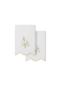 Whitney Scallop 2PC Embellished Fingertip Towel Set